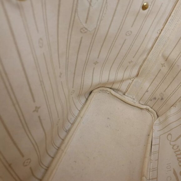 LOUIS VUITTON Neverfull PM Shoulder Tote Bag Damier Azur Leather - Picture 11 of 16